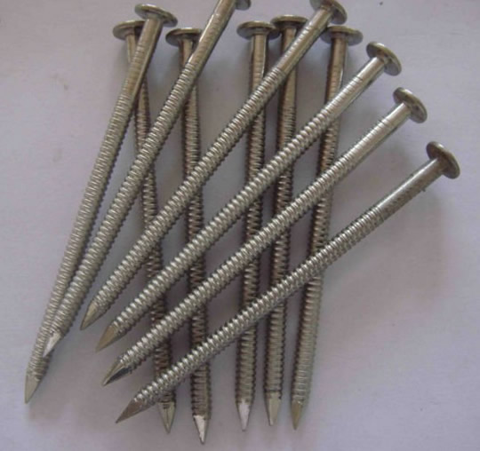 Stainless Steel Annular Roofing Nails Flat Head,Ring Shank,Diamond Point